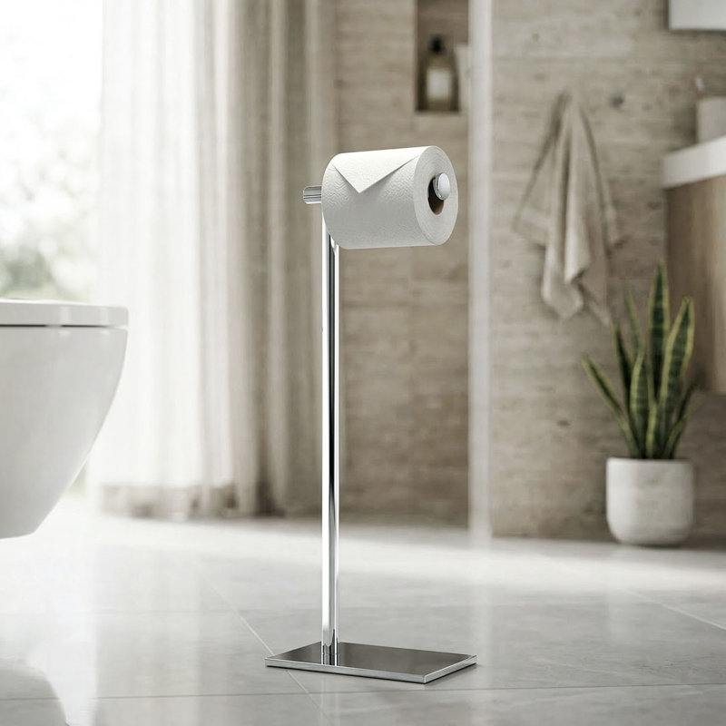 Porte-papier hygiénique sur pied Latitude II, Chrome