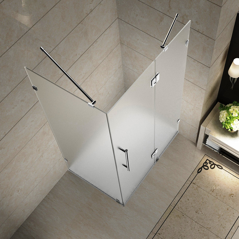 Avalux 34" x 72" Rectangle Hinged Shower Enclosure, Chrome