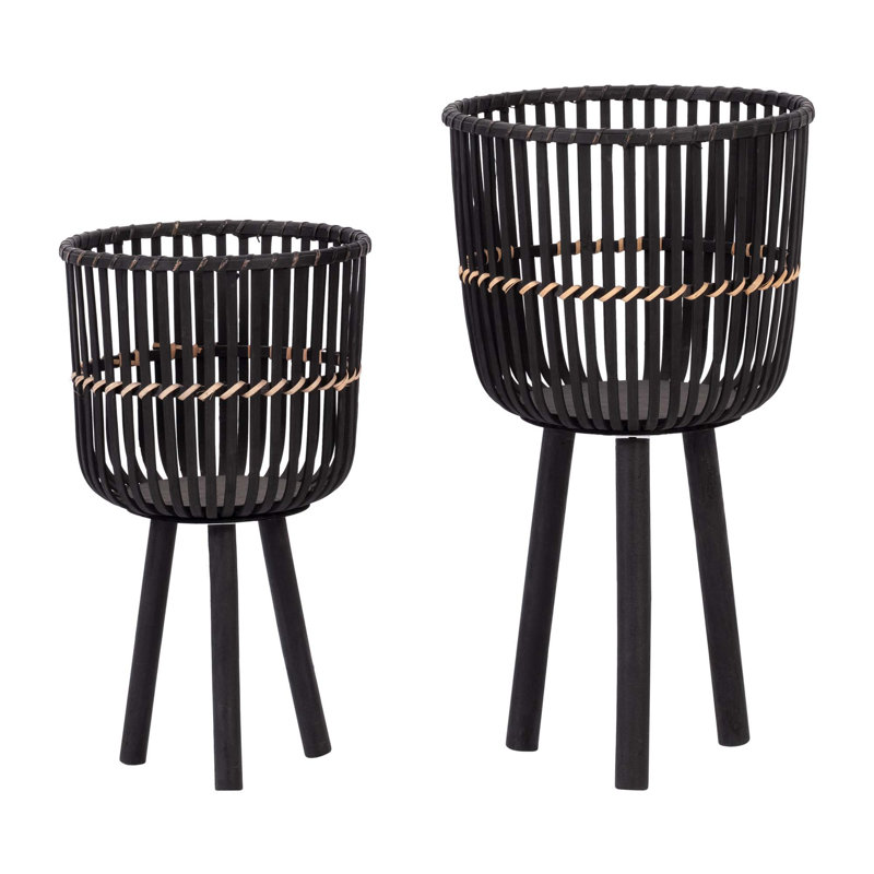 Pot à fleurs en bambou polyvalent pour diverses plantes et espaces, rehaussant le décor
