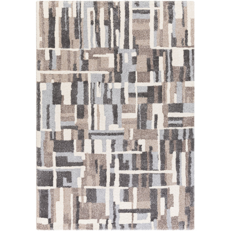 Tapis gris anthracite/taupe/brun, Rectangle 2 pi x 3 pi
