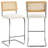 Marlow Upholstered Boucle Counter & Bar Stool with Cane Rattan Back-426010508-426010510-427114615
