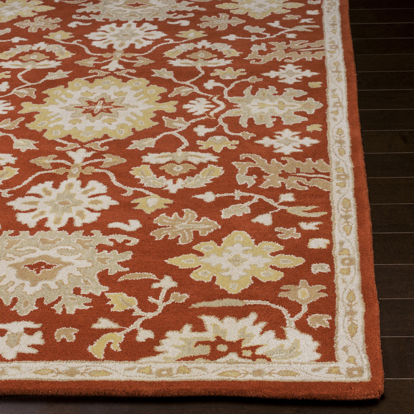 Arden Wool Brick/Camel Rug, Oval 8' x 10'