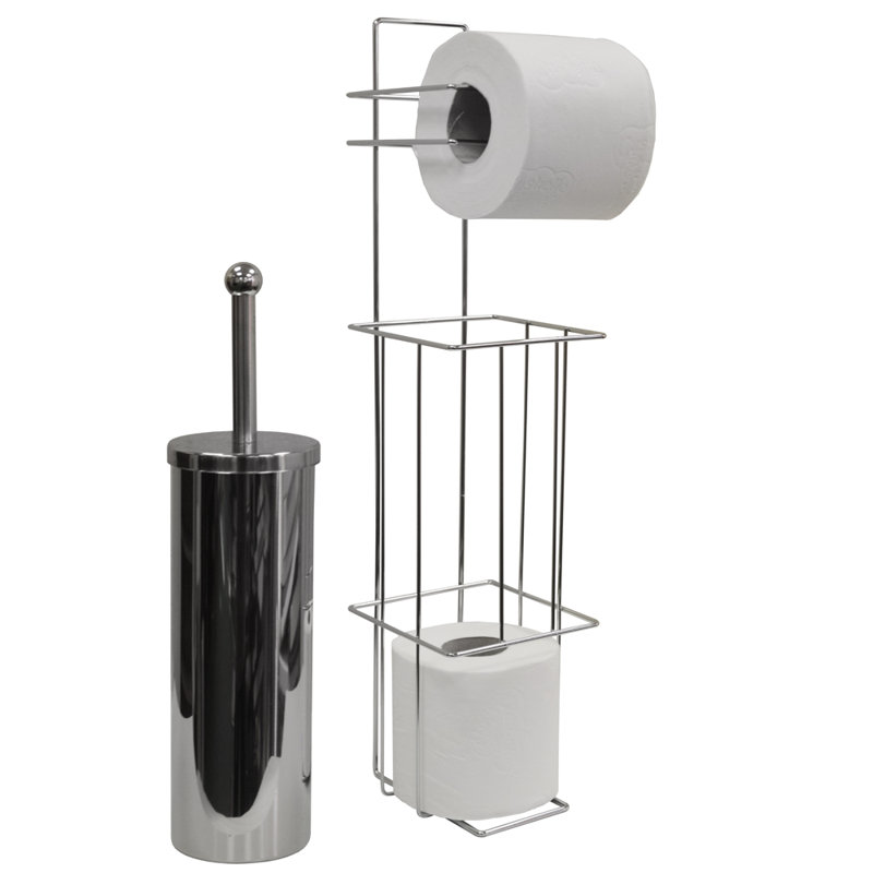 Toilet Brush and Toilet Roll Holder Set