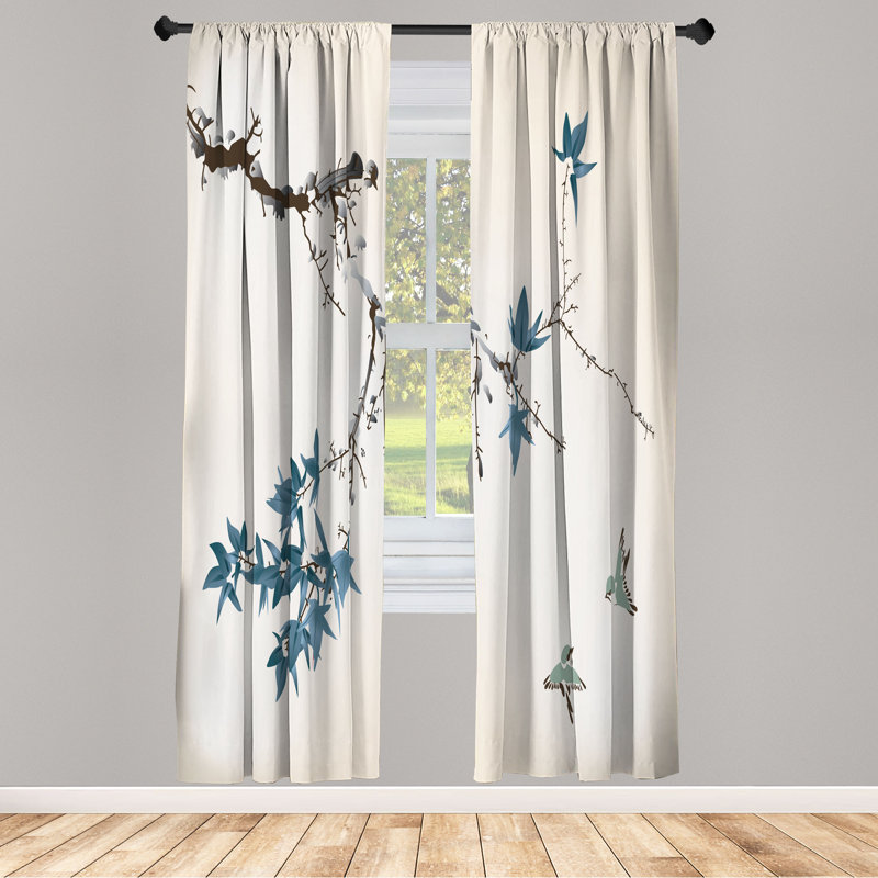Semi Sheer Curtain Pair, 28" W x 95" L, Cadet Blue