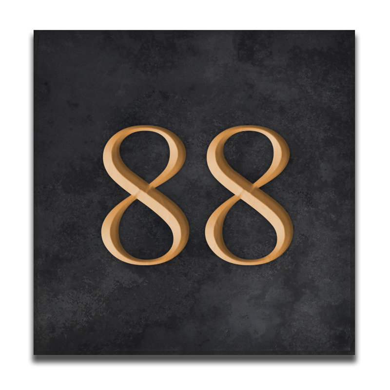Velia 17.78cm H Stone House Number, 88, Gold