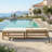 Light Teak Outdoor Lounge Chair, Made Of Solid Wood With Five Adjustable Positions, Thick Cushion For Added Comfort, Weather-Resistant And Sun-Protective, Suitable For Balconies, Gardens, And Swimming Pools.-1411988207