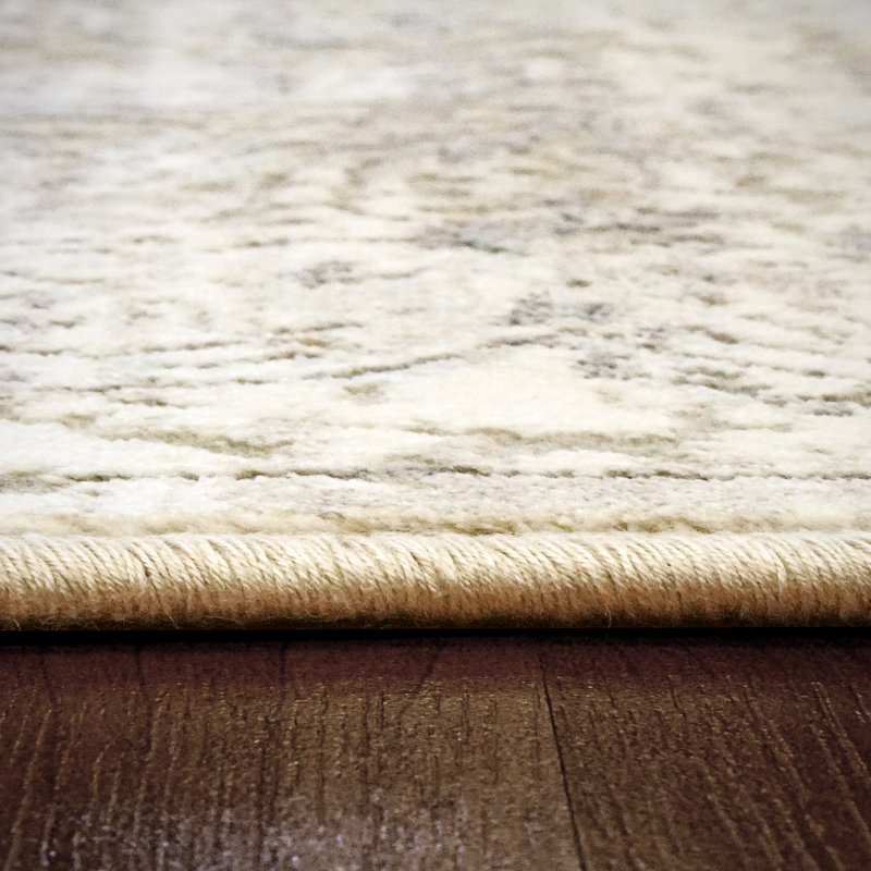Tapis beige/bleu Karlee, Rectangle 2 pi x 3 pi 5 po