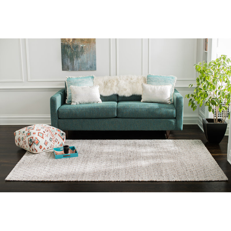 Covington Rectangle Geometric Handmade Hand-Loomed Indoor Area Rug in Gray/Ivory/Tan, Rectangle 5' x 8'