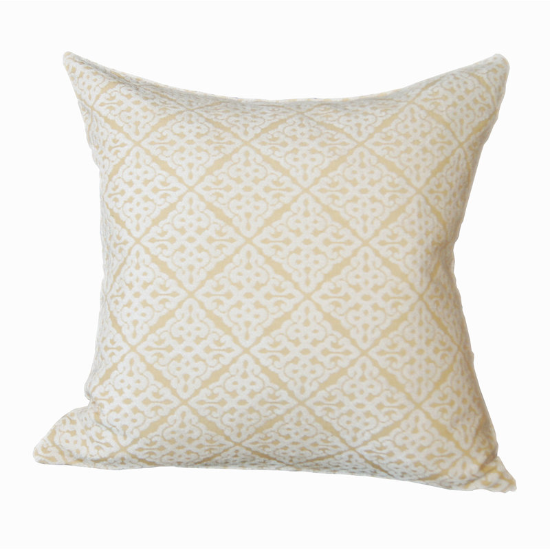 Damask Throw Pillow, Yellow