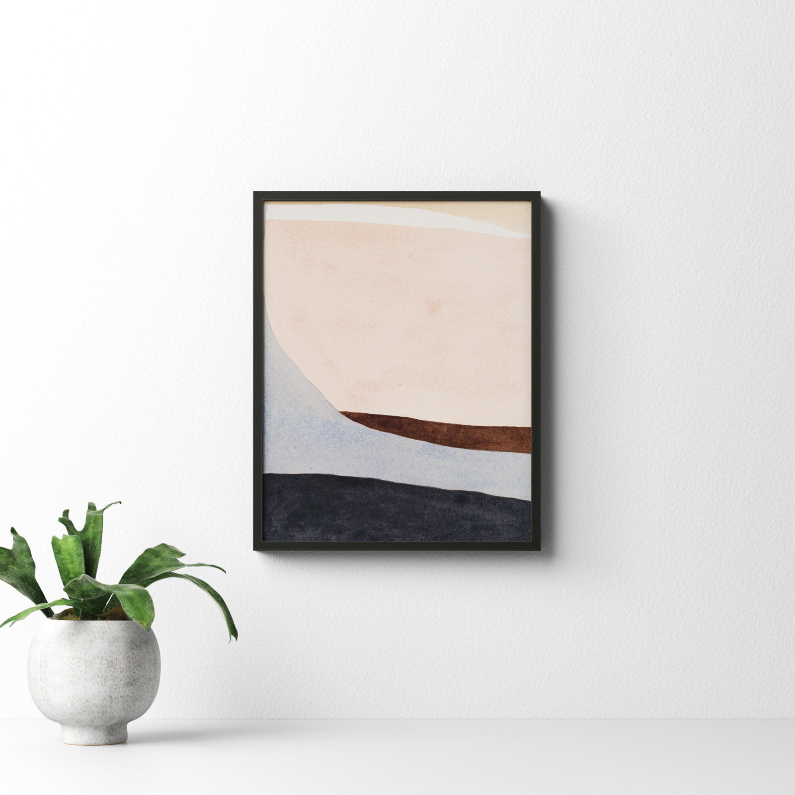Divided By Blue 2 by Julia Balfour, 20" H x 16" W x 1.25" D, Black Framed