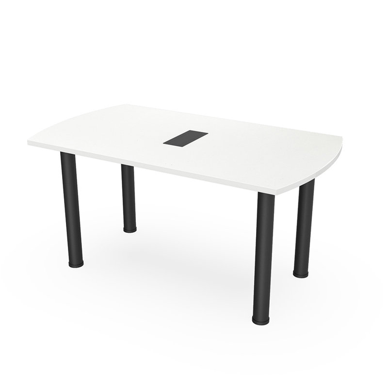 Table de conférence Arc, Noir mat, L 60 po x l 36 po, Blanc classique
