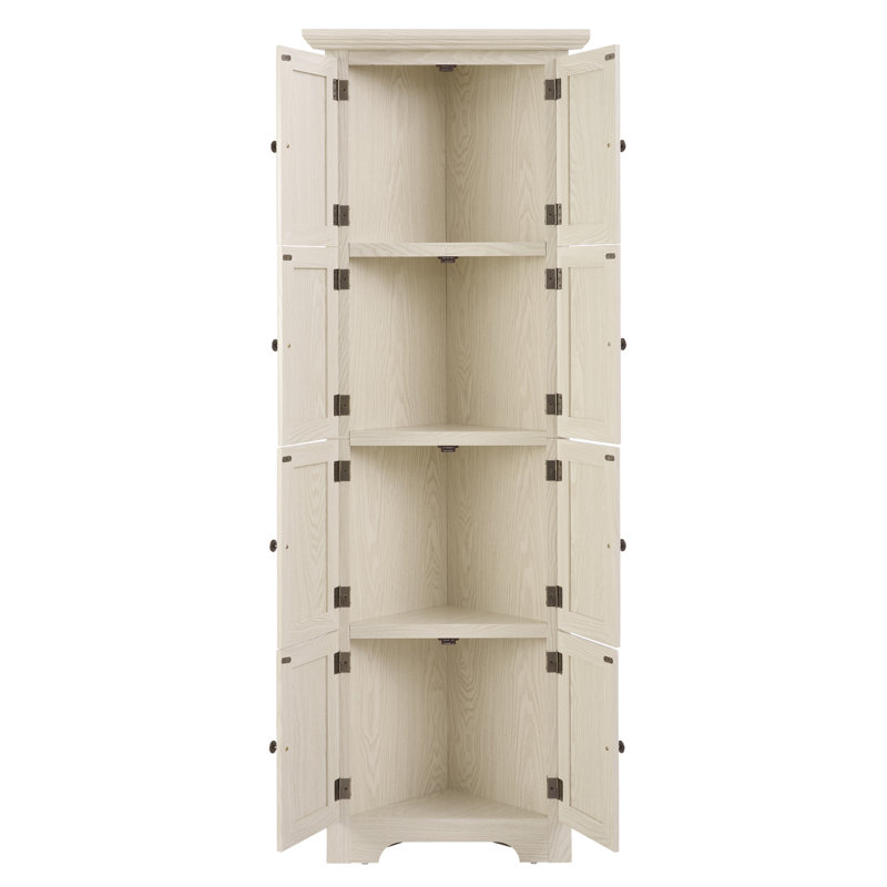 Armoire de rangement en coin 72 ", Blanc