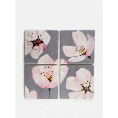 Marble Square 4 Piece Coaster Set