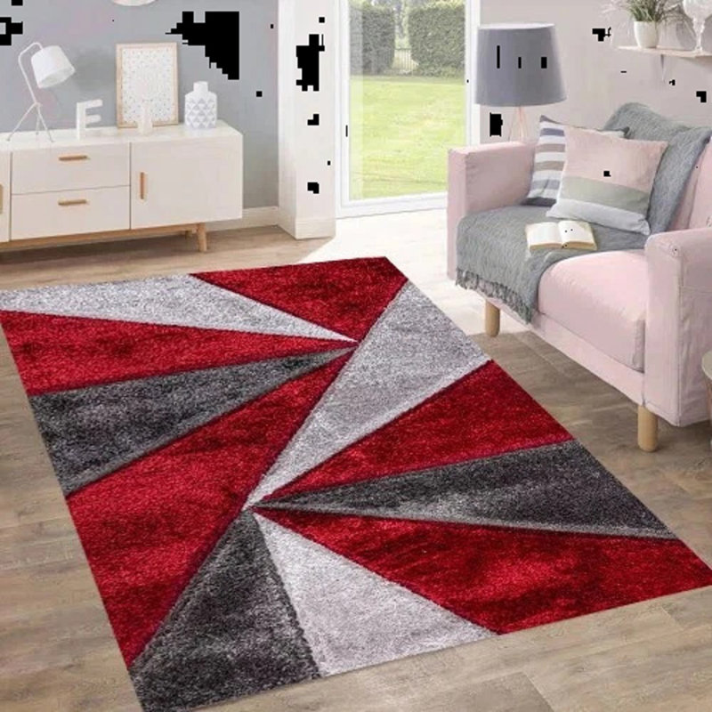 Geometric Shag Area Rug, Rectangle 160 x 230 cm
