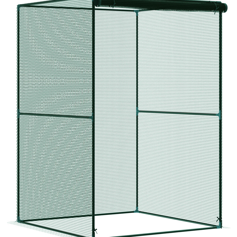 Porte arrière à fermeture à glissière 4 'X, cadre en acier, filet pour tente de protection des plantes, acier stable, pour protéger les plantes de la faune