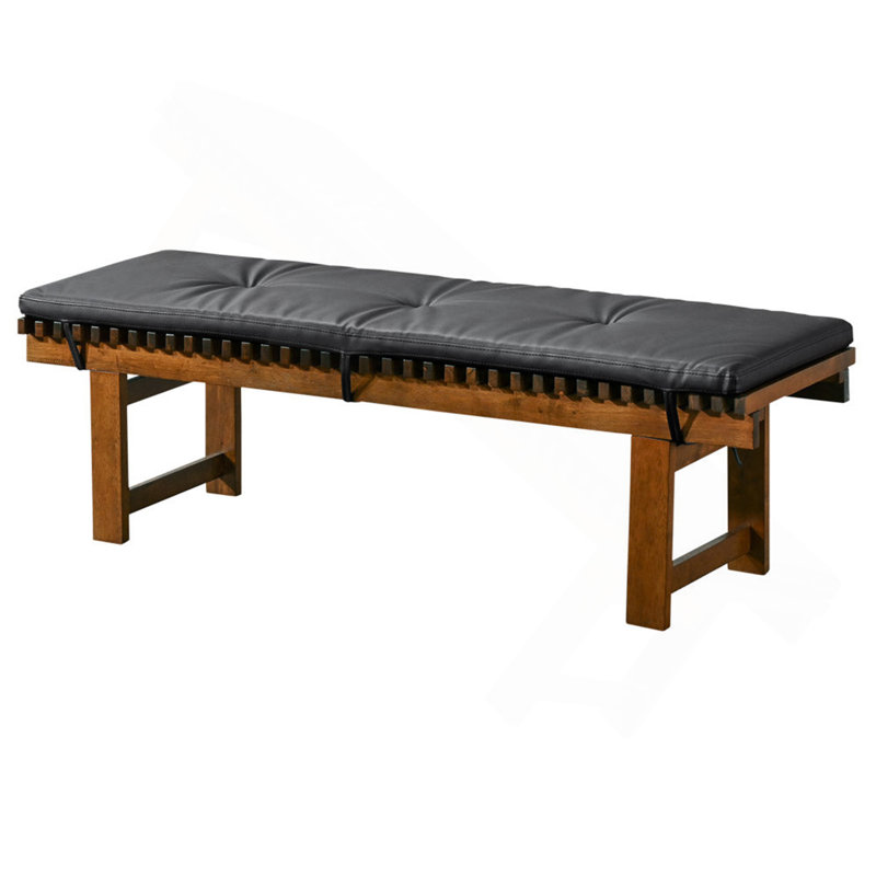 Banc Lucia en similicuir noir