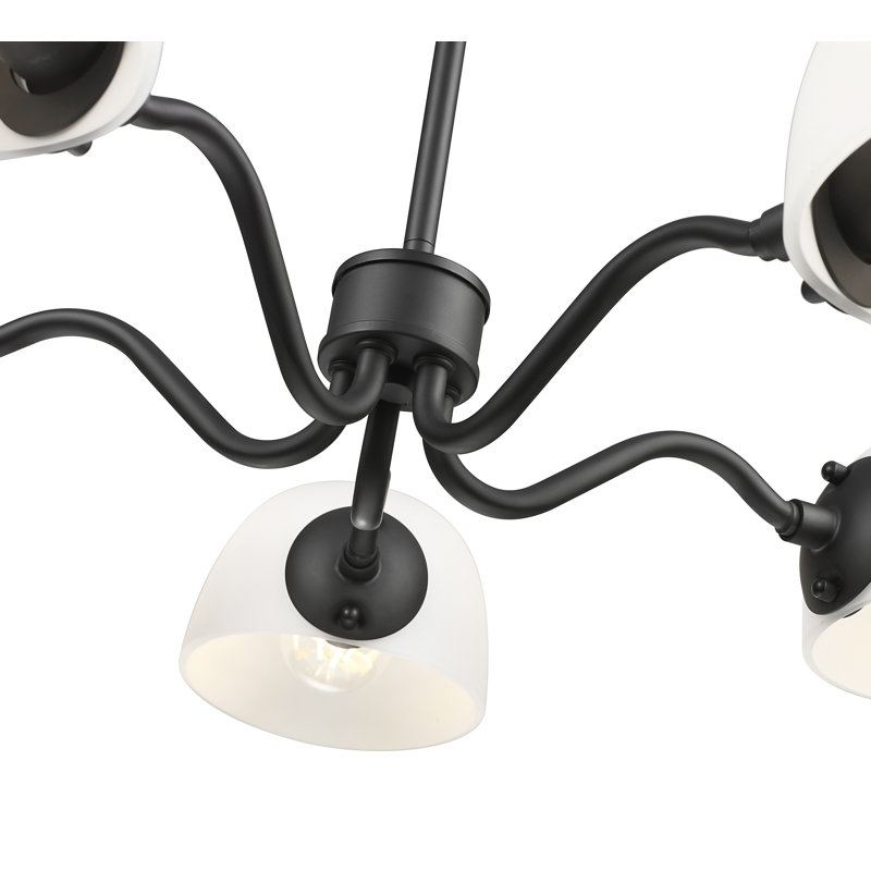 Lustre 5 lumières breton noir mat, Noir mat