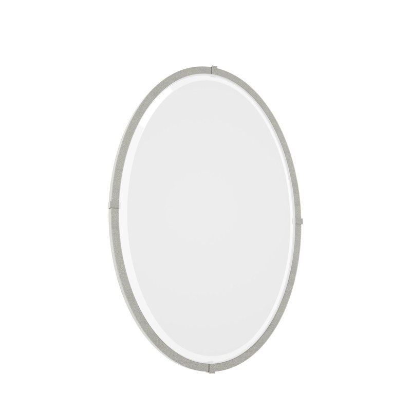 Cow Bell Industrial Beveled Bathroom/Vanity Mirror, Sterling