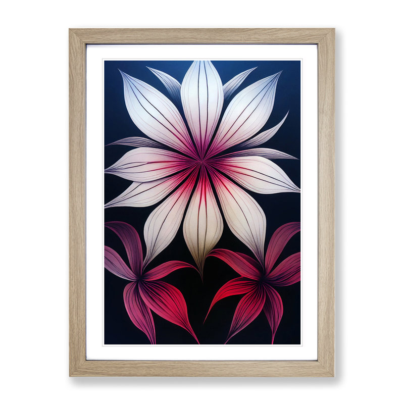 The Grand Flowers - Single Picture Frame Print, 64cm H x 46cm W x 2cm D, Oak Framed