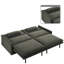 Canapé-lit convertible moderne en chenille 4 places avec rangement, oreillers et ports USB-454629124