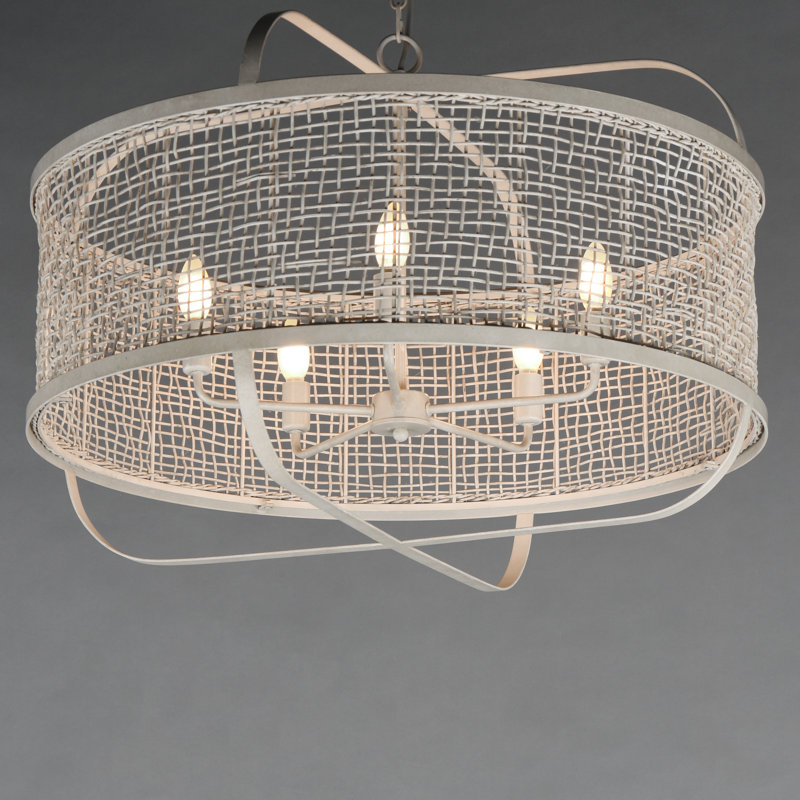 Cestino-Chandelier, Weathered White