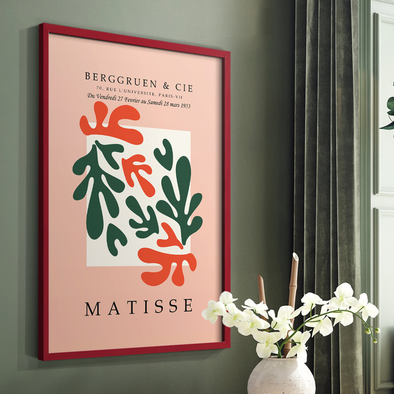 Impression encadrée Matisse Cccxxx - Bois massif, Rouge, H 10 po x l 8 po