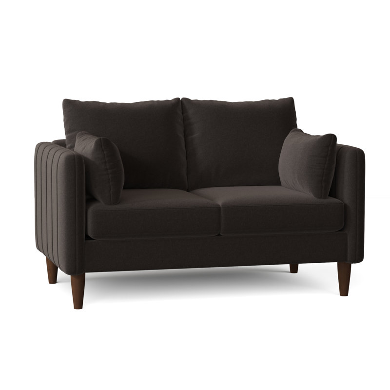 Kaveen Upholstered 58'' Loveseat, Walnut, Palance Steel