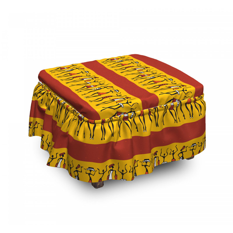 Ensemble de housse pour repose-pieds à coussins carrés 2 pièces africaine danse