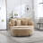 Slipcovered Barrel Chair With Ottoman-1750197662