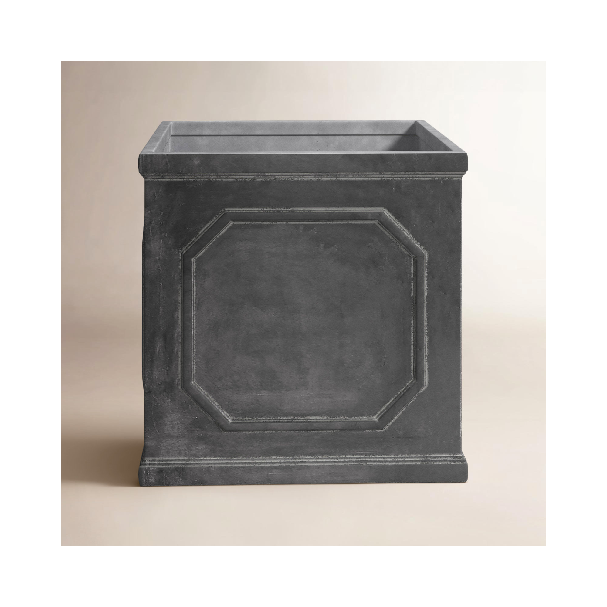 Coterie Vivero Fibreclay Chelsea Planter Box, 25.25'' H x 25.25'' W x 25.25'' D, Faux Lead