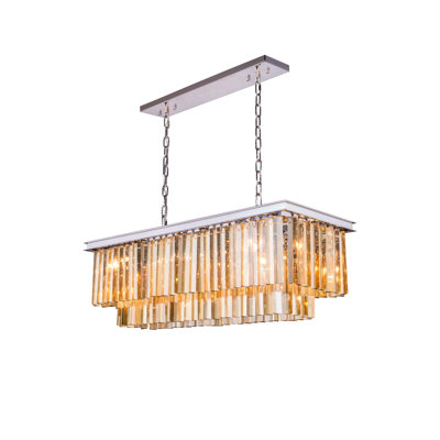 Lustre rectangulaire unique à 12 lumières Dahlonega