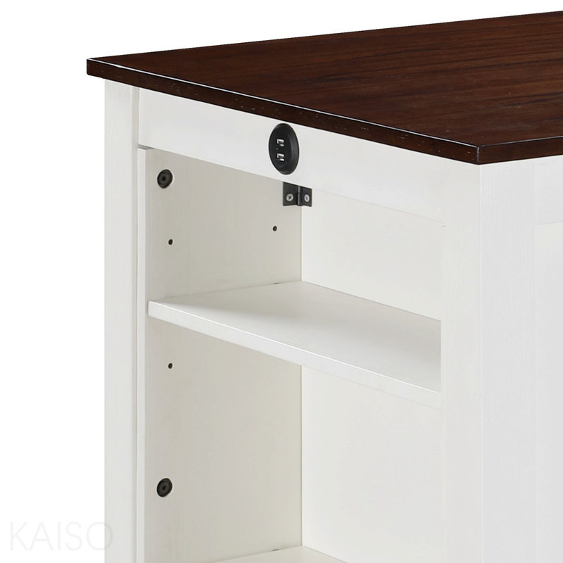 Table de salle à manger à hauteur de comptoir 36 po avec petits ports de chargement USB et tablettes
