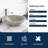Travertine Stone Round Vessel Sink for Bathroom, 17 Inch Travertine Marble Bathroom Sink, Vanity Bowl Basin-129225474