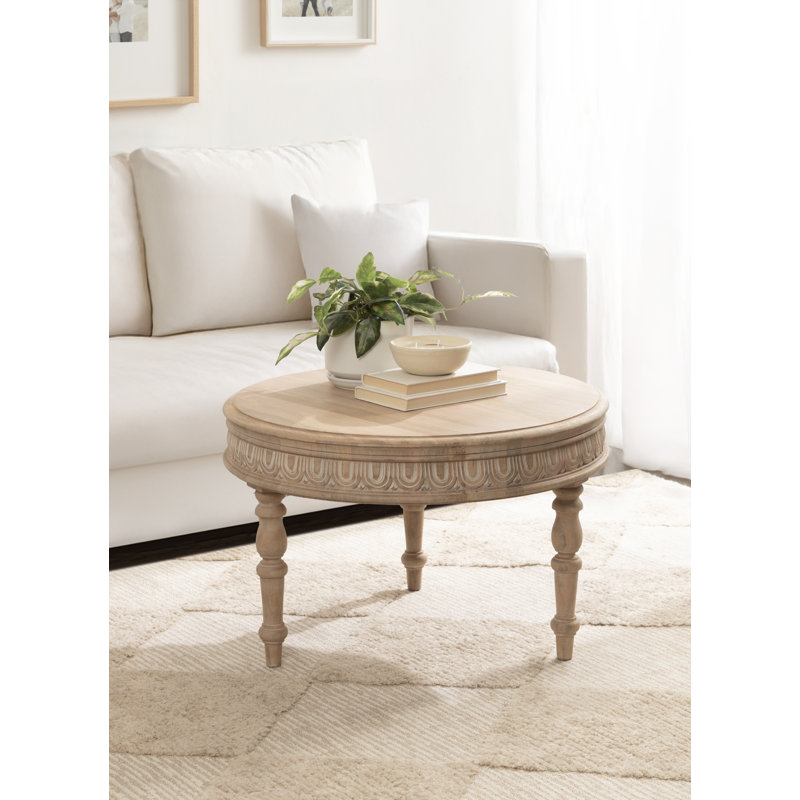 Table basse de salon ronde en bois Iqrame