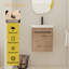 Meuble-lavabo mural avec lavabo en céramique, conception flottante moderne de 18 po, armoire à fermeture en douceur pour espaces compacts