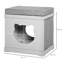 Cat House Bed Kitten Cave Cube Indoor for Small Pet 41x30x36 cm Grey