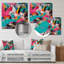 «Enigma II» rose et turquoise abstraite - impression sans cadre sur métal-1786325431