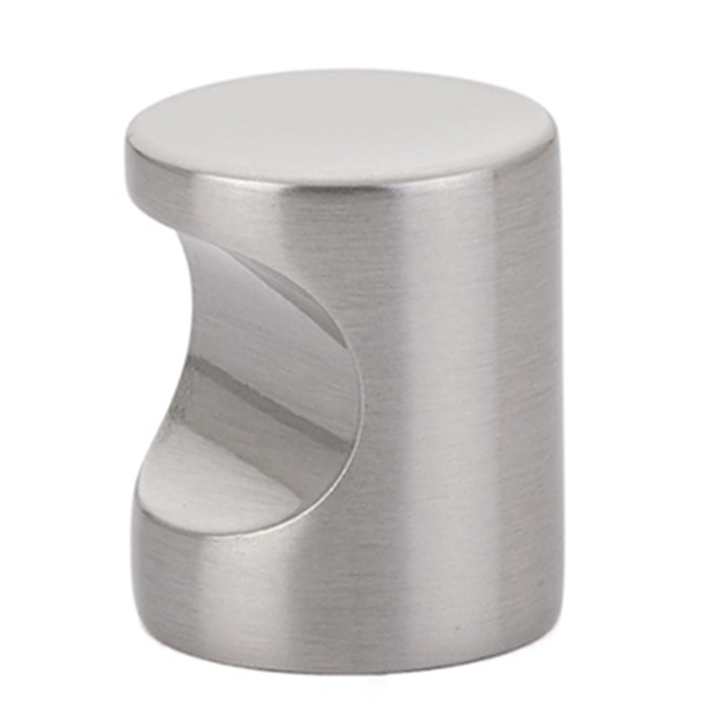 Cylindrical Cabinet Knob, Satin Nickel, 0.88"