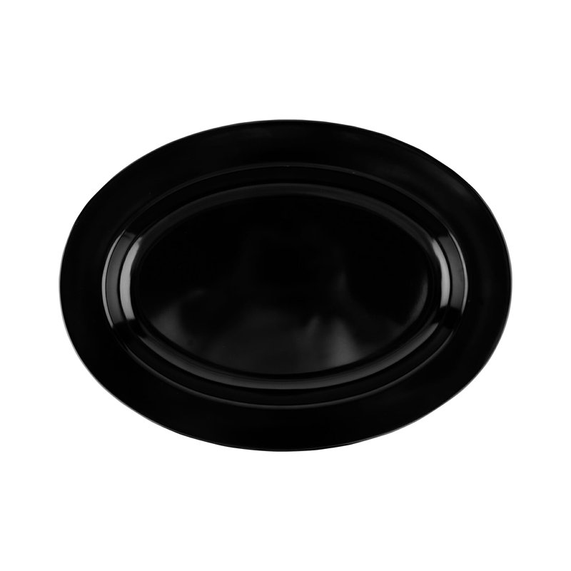 ML-15-W - Plateau ovale 18 po x 13 po, profondeur 1,75 po, Noir