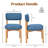 Modern Wooden Blended Linen Blue Dining Chair-202347696