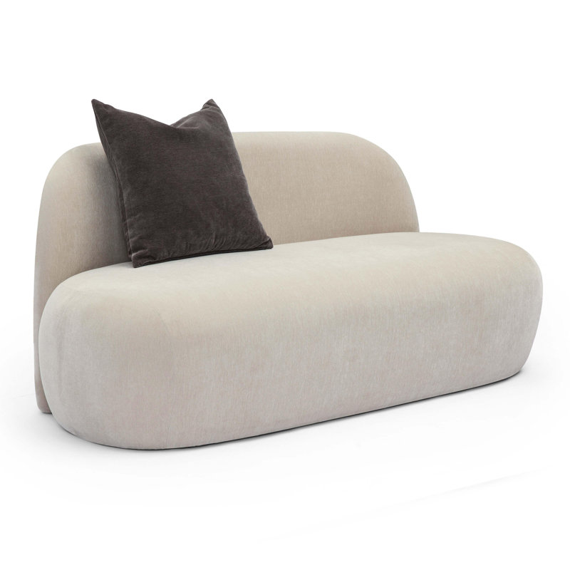 Doster Upcycled Chenille Loveseat, Taupe