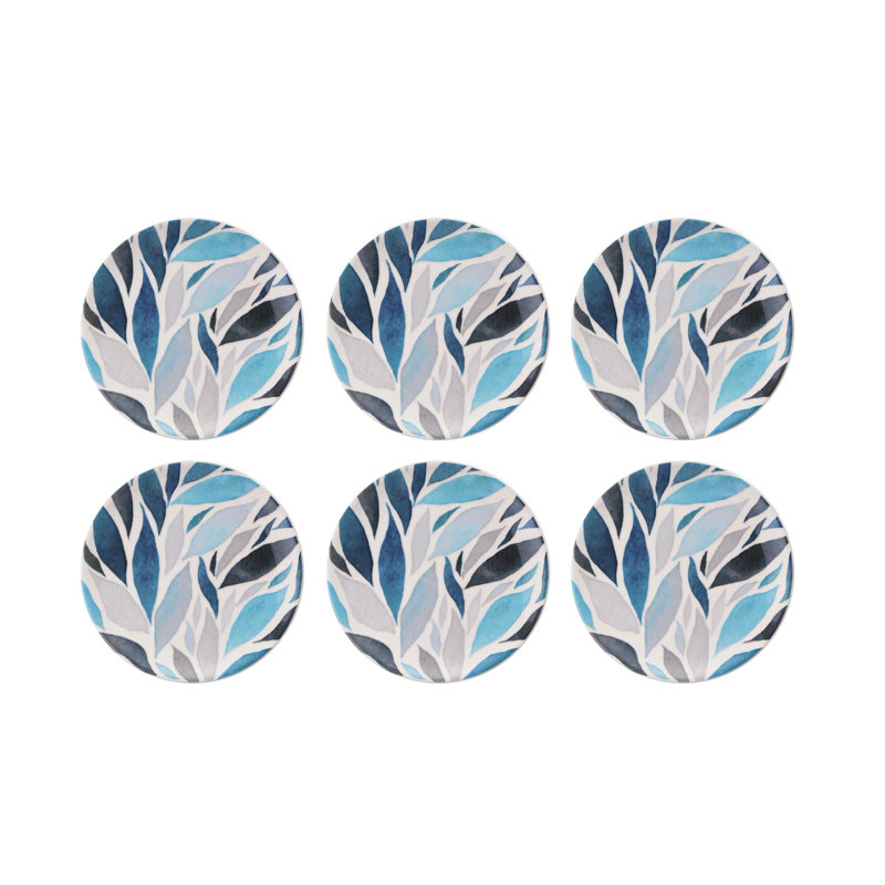 Elegant Dessert Plate Set (6 Pieces), 100% Ceramic, 7.6 x 7.6 x 0.8 inches | Dishwasher & Microwave Safe | Perfect for Serving Cakes, Pastries, and Desserts | Stylish Addition to Your Tableware Collection