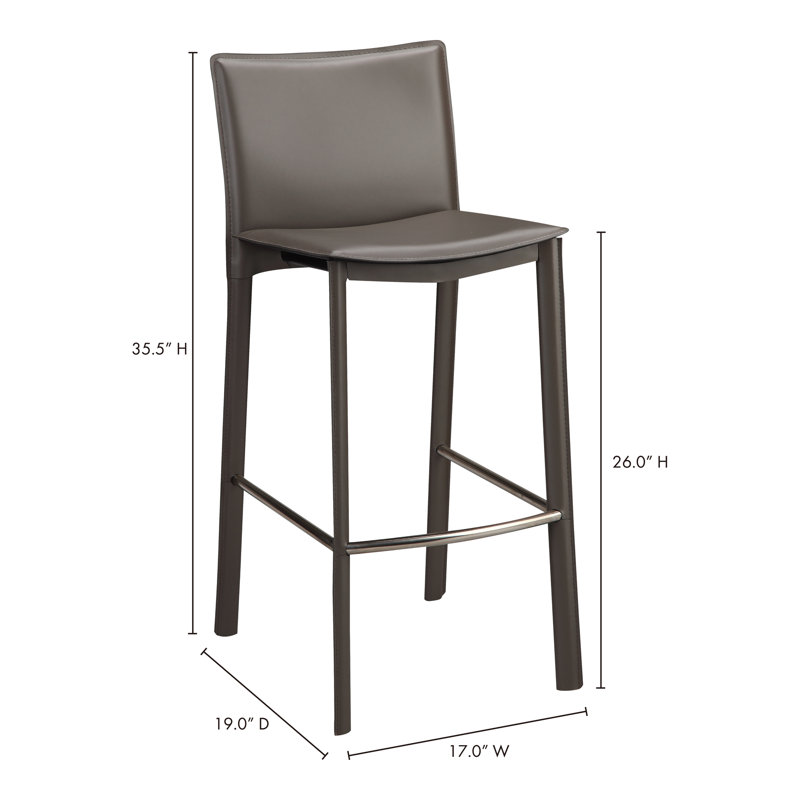 Panca Counter Stool, Cream Faux Leather, Counter Stool (26" Seat Height)