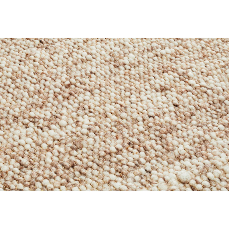 Dekyra Solid Colour Wool Hand Woven Area Rug, Rectangle 90 x 160cm