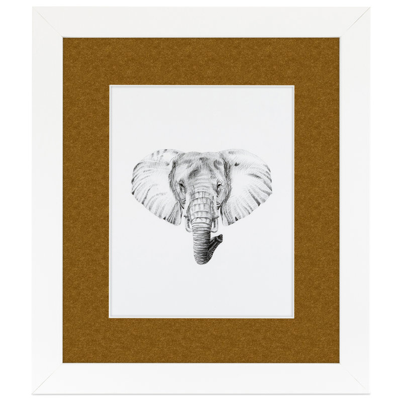 White Wood Matte Picture Frame with Mat, Coronado