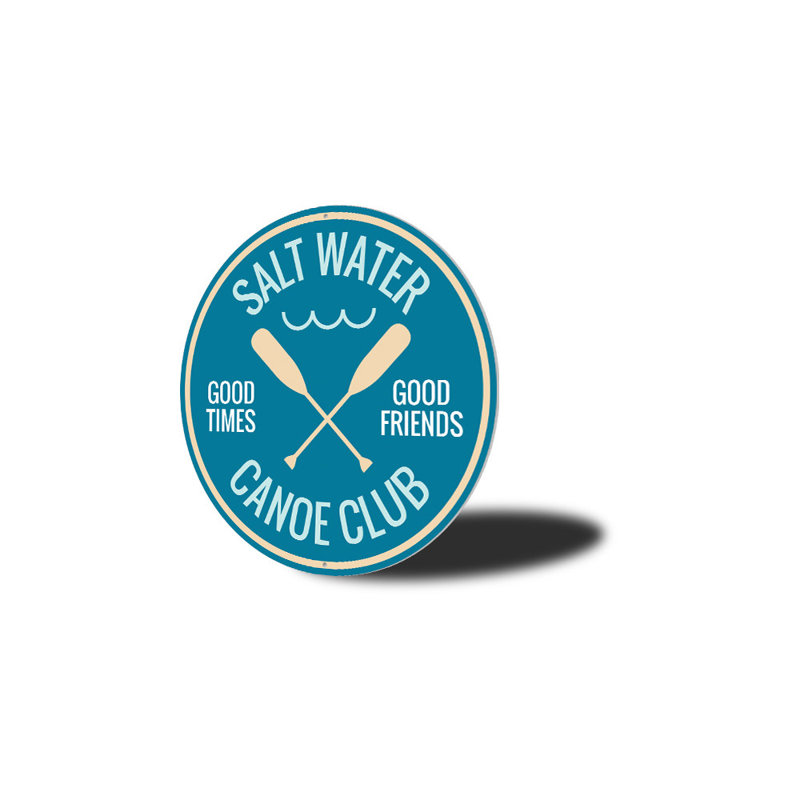 Enseigne en aluminium Saltwater Canoe Club, H 12 po x l 12 po x P 0,04 po
