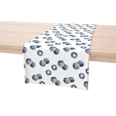 Table Runner, 100% Cotton, 16X108", Blueberry Picnic