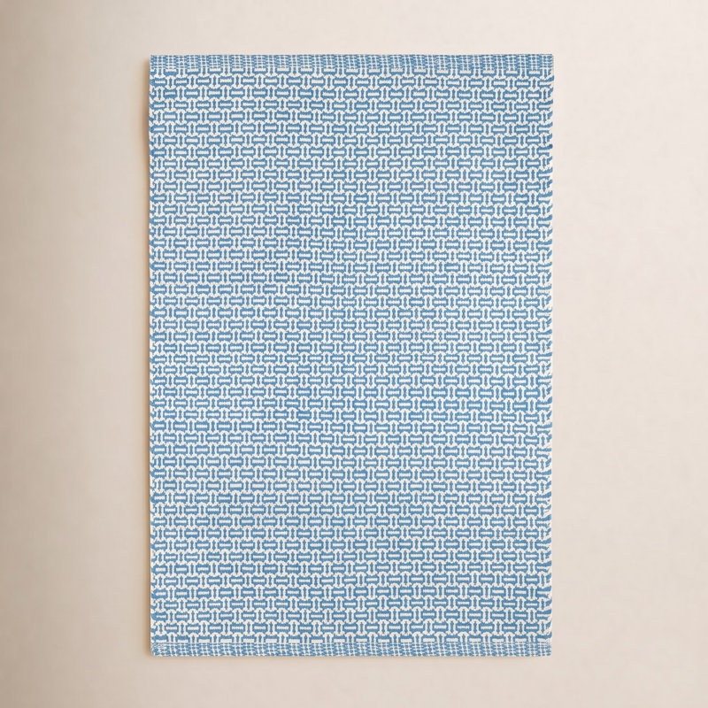 Miss Muffet Handwoven Cotton Rug, Rectangle 2' x 3', French Blue