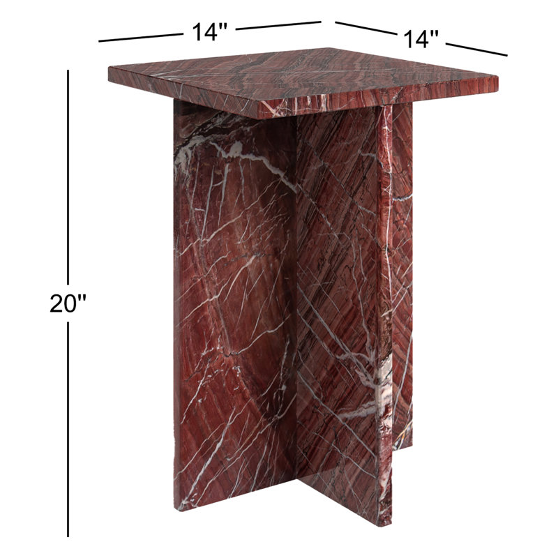 Blair Marble End Table, Red Marble