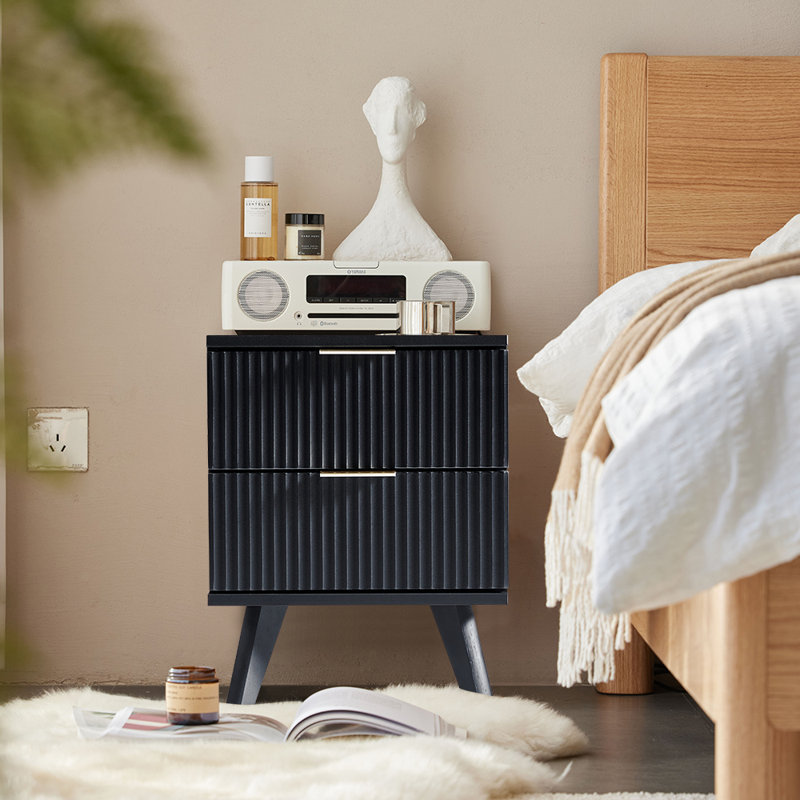 Jahgeer 15.7'' W Nightstand, Black